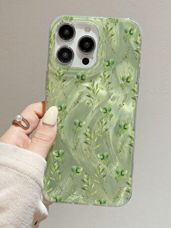 1PC Feather Material - Leaf Design Protective Phone Case Compatible With Iphone 11, 12, 13, 14 Pro Max, 15, 16 Pro Max Waterproof Shockproof Anti-Fall Scratch Resistant