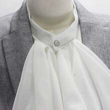 1 pieza Cuello desmontable de volantes vintage unisex blanco, traje victoriano eduardiano unisex - Modelo blanco E - Ver 4