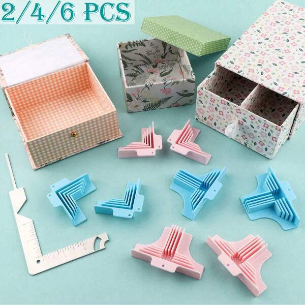 CYFUN DESIGN 2/4/6/7/9PCS Corner/Divider Assembly Clamps For Box Making Corner Guides For Chipboard Boxes Cartonnage Corner Holding Tool