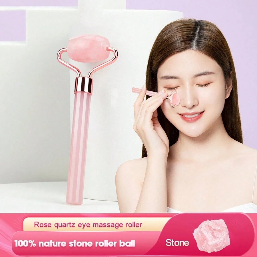 1pc Mini Eye Roller Massage Stick Natural Jade Roller Face Roller Portable Jade Stone Face Massager Practical Facial Roller For Skin Care Eyes Neck Skin Care Tool - Multicolor - View 1