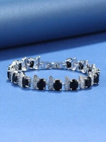 12 Màu Sắc 925 Mạ Bạc Lãng Mạn Phụ Kiện Weddingdreese Đính Đá Cubic Zirconia Đầy Màu Sắc Trang Sức Thời Trang Cô Dâu Vòng Tay Chuỗi Quyến Rũ Vòng Đeo Tay Cho Nữ Quà Tặng - Kết hợp 1 - Xem 14