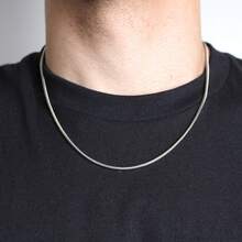 Collar redondo minimalista de serpiente para hombres y mujeres, cadena de serpiente de acero inoxidable dorado y plateado, resistente al agua y no se desvanece, regalo de joyería de moda para hombres y mujeres - collar - Ver 4
