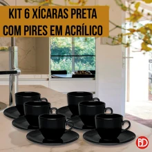 Juegos de tazas y platitos de café, - Negro - Ver 1