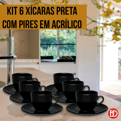Conjunto de Xícaras e Pires de Café, 200 ml