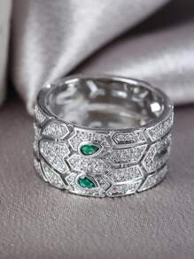 1 Pc Retro & Elegant Multi-Faceted Combination Floral Pattern Circular & Teardrop Hollow Wide Band Ring, Suitable For Women, Formal Party Wear, All-Match, A Great Gift For Elders, Parents, Teachers