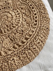 Nowa modna torba plażowa o dużej pojemności i pustym designie, idealna do podróży. Torba plażowa, torba ze słomy to niezbędny element podróży i wakacji