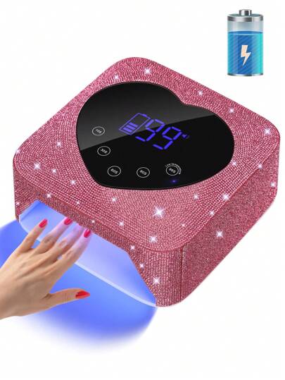 Uv Led凝膠美甲燈紫色指甲光療機,專業美甲燈1pc塑料紫外線凝膠指甲油烘乾器uv凝膠指甲機快速固化快干指甲油膠烤箱指甲燈,指甲燈攜帶式手柄大空間指甲機,自動智能感應器用於凝膠指甲油固化,沙龍和家居diy美甲,最好的女孩禮物