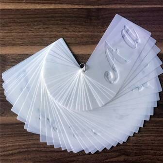 40pcs English Letter Template Numbers & Punctuations Drawing Stencils, PET Material Reusable For Watercolor Painting, Spraying, Engraving And Tracing Back To School