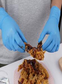 Guantes azules de nitrilo, Tamaño 30, doble caja - Guantes de protección para cocina, manipulación de alimentos, limpieza, belleza, etc. - Azul - Ver 6