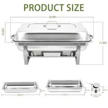 Chafing Dish Buffet Set 2/4/5/6/8/10 Pack 8QT Stainless Steel Food Warmer Chafer Complete Set For Home Party, Buffets, Wedding - 4 Pack - View 3