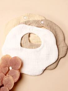 Set de 3 baberos para bebé con patrón de nube de color caramelo, adecuado para uso diario - Multicolor - Ver 4