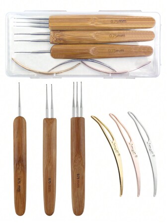 Dreadlock Crochet Hook Tool, Braid Hair Dreadlocks Needle Weaving Crochet For Braid Craft (0.75mm.0.5mm.1.0mm) ,Hair Styling Tools Hair Accessories