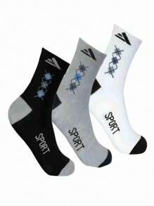 KIT 6 PARES meias grossas de cano alto e soquetes