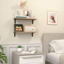 Juego de 1 estantería rústica de madera, estante flotante de estilo granja para decoración de pared, estantes colgantes para baño, dormitorio, almacenamiento, cocina, sala de estar, decoración de hogar de otoño
