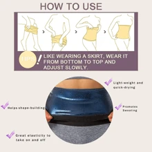 女式運動防水發汗腰帶，適用於運動、跑步、健身、戶外活動、健身房訓練、瑜伽、塑形，可控制腹部，吸汗透氣 - 藍色 - 查看 6