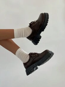 SRSOO 瑪麗珍女鞋，黑色，英倫風格，粗跟，簡單優雅，特別是適合女服務員的日式鞋款，全季節通用 - 棕色 - 查看 5