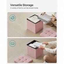 11.8 Inches Folding Storage Ottoman Bench, Storage Chest, Foot Rest Stool, Bedroom Bench With Storage
