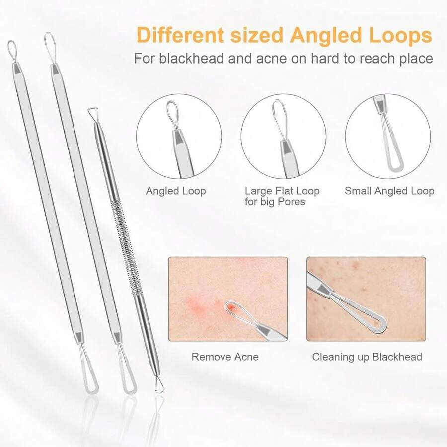 9Piece Acne Booster Kit, Blackhead Removal Tool With Tweezers