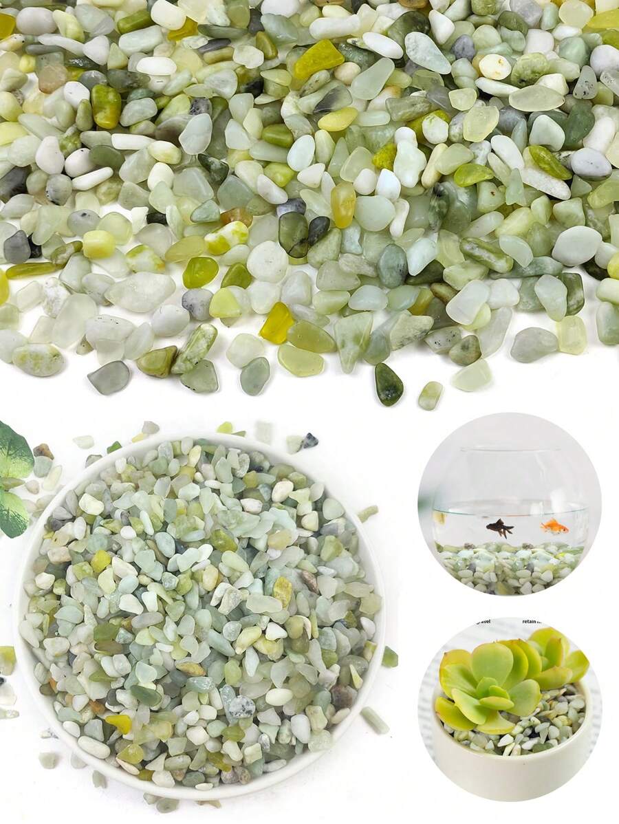 500g Succulent And Cactus Pebbles Jade Natural Decorative Stones, River
