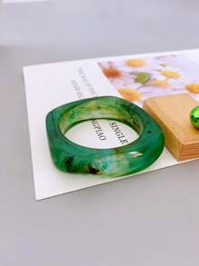 1 Pieza Brazalete De Acrílico Exagerado Con Patrón De Mármol De Estilo Europeo Y Americano Adecuado Para Usar Diariamente En Mujeres Y En Fiestas De Baile