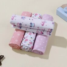 4 件套婴儿襁褓毯套装，公主马车城堡图案印花法兰绒柔软毯子包裹爱情人节 - 粉紅色女孩 - 查看 1