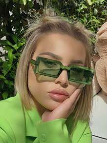 1/2/4 PCS Women's Acrylic Small Rectangle Fashion Eyewear For Daily Outing And Wearing For Summer Beach Vacation,Outdoor,Travel - 彩色 - 查看 19