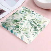 20片/包 桉树叶图案一次性餐巾纸，圣诞节 - 草綠色 - 查看 5