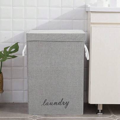 LIVINGANDHOME Living And Home 1 Piece Foldable Home Laundry Baskets Laundry Hamper With Lid And Rope Handles,Dirty Clothes Storage Baskets,Laundry Bin,Collapsible Laundry Storage Basket For Bedroom,Bathroom