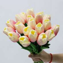 5/10/20/30 Chiếc Cảm Ứng Bó Hoa Tulip Nhân Tạo Mùa Xuân Phục Sinh, Cành Hoa Tulip Giả Để Trang Trí Bàn Ăn Văn Phòng Tại Nhà Ngoài Trời, Khu Vườn Ngày Lễ Quà Tặng Ngày Của Mẹ Trang Trí Tiệc Ngày Lễ Cắm Hoa Bó Hoa Cưới - Hoa tulip nhân tạo màu gradient - Xem 11