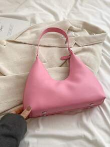 In de mode , Minimalistisch , Casual , 1 stuk Roze Retro Franse stijl Halvemaanvormige Oksel Tas , In de mode En Elegant Veelzijdig Schouder Crossbody-tas Voor vrouwen Voor meisje , Tienermeisjes