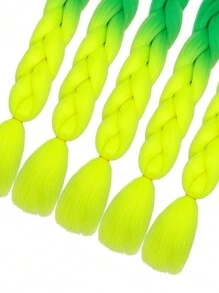 Pack Of 1 Large Braiding Hair 24Inch Suitable For Women Daily Holidays And Cosplay Braided Wear Green To Yellow Multicolour Fashion Synthetic Hair Crochet Hair Extensions Useful And Deft High Temperature Hair - Multicolor - View 5