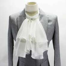 1 pieza Cuello desmontable de volantes vintage unisex blanco, traje victoriano eduardiano unisex - Modelo blanco E - Ver 1