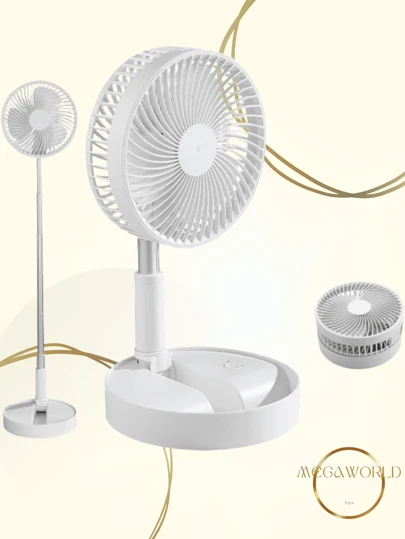 Ventilador Portátil Dobrável 4 Velocidades Recarregável USB Retrátil Mesa Coluna Forte Silencioso Envio Imediato