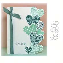 Heart Border Frame Metal Cutting Dies Cut Die Mold Decoration Scrapbook Paper Embossing Folder Photo Album Decorative Craft - Silver - View 1