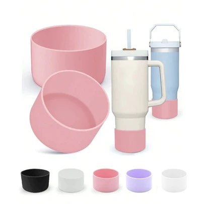 Manga protectora de silicona para taza, manga protectora antideslizante para la parte inferior de la taza para botellas de agua de 40/32/20 onzas