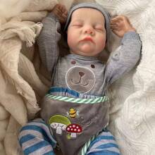 18inch 46cm Reborn Doll, Sleeping Doll Soft Full Vinyl Body Newborn Doll, Can Bath, Accompany Doll Gifts For Birthday Christmas Easter