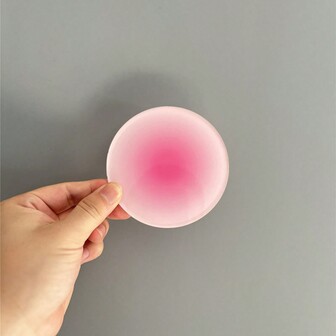 1入組圓形漸層糖果色杯墊，亞加力防燙保溫墊，餐桌墊，攝影道具，裝飾擺件