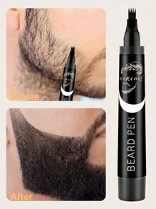 طقم قلم حواف اللحية الأسود، 1 قلم حواف اللحية و 1/3 فرشاة حواف اللحية، قلم حواف اللحية للرجال 4 رؤوس مع فرشاة، مقاوم للماء وطويل الأمد مقاوم للعرق مكياج طبيعي قلم حواف اللحية مع فرشاة حواف اللحية، امأل وشكل وحدد لحيتك، تعزيز فعال للشعر الوجه مقاوم للماء قلم حواف اللحية وقلم حواف اللحية وفرشاة تعزيز اللحية أدوات تلوين وتشكيل الشارب طويلة الأمد أدوات تصفيف اللحية للرجال