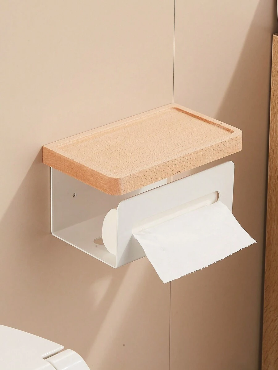 Tissue Box Holder Bathroom Toilet Paper Roll Dispenser Wall Mounted
