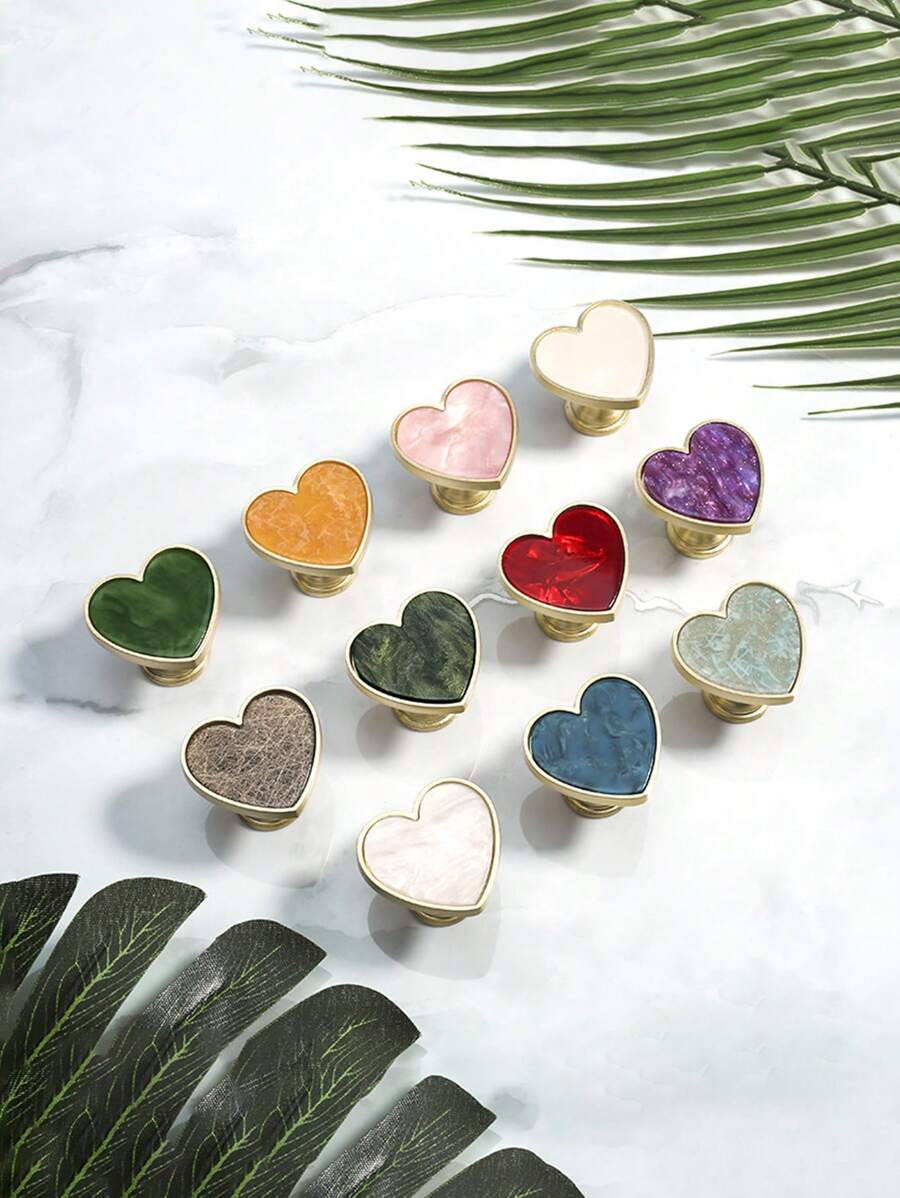 1 pieza Tirador de cajón de armario con forma de corazón moderno y simple con mango único