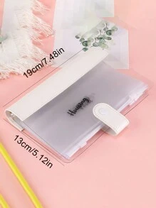 A6 PU 皮革订书机笔记本，经济型 6 环设计，时尚封面，磁性闭合，现金预算存储，照片夹，包含 6 个拉链袋，2 张标签纸，简约透明 PVC 预算规划器 - 紫色 - 查看 2