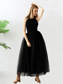 1pc Women Tulle Skirt, Available In Pink, Sky Blue, Dark Green, Blue-Gray, Black, White, Red. A-Line/ Floor-Length/ 4-Layer Mesh Skirt/ Puffy Skirt Suitable For Wedding, Party, Cosplay, Decorative Skirt, Costume, Stage Performance. - Multicolor - View 25