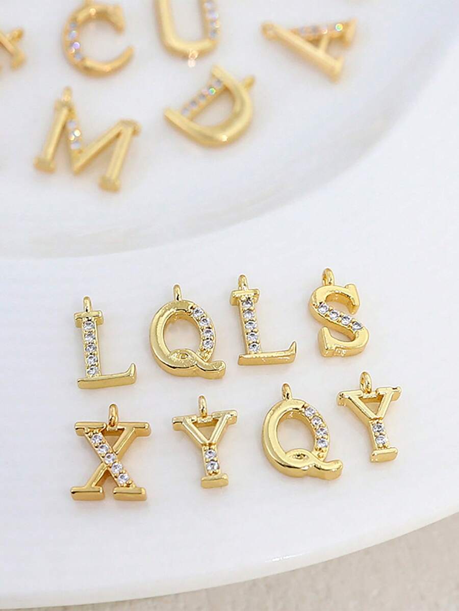 1 Dây chuyền mặt chữ cái và thép không gỉ tối giản dành cho thanh thiếu niên dùng để trang trí hàng ngày làm quà tặng - Vàng - Xem 1