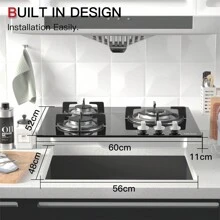 IsEasy 60cm Glass Gas Hob Built-In Hob Glass 3-Burner Natural Gas/Propane Gas