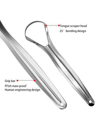 3 st/set Rostfritt stål tungskrapa, återanvändbar tungborste, hembadrumsdekoration, resetillbehör, bröllopsfest Födelsedagspresenter för män, kvinnor, vänner, nyår, tillbehör, rolig present