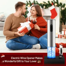 電動開瓶器，配有削錫刀和乾電池的自動開瓶器，多功能家用開瓶器，適用於銀色，啤酒，開罐頭