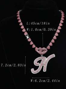 CVNANA قلادة سلسلة مربوطة مزخرفة مليئة بالألماس للرجال والنساء، قلادة حرف الهيب هوب لشفة الشفاه المزخرفة، هدية مجوهرات للفتيات.