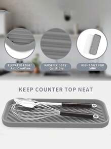 LEAPAIR 1 peça Bandeja de Drenagem de Silicone para Pia de Cozinha, Suporte de Sabonete, Escova de Limpeza para Pia e Bandeja de Drenagem de Sabão, Bandeja de Armazenamento de Utensílios de Cozinha e Banheiro para Bancada