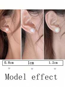 6 cặp/bộ Bông tai ngọc trai dạng kẹp, thích hợp cho nam và nữ, đeo hàng ngày - Vàng - Xem 3