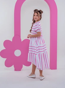 Young Girls Dresses - 玫紅色 - 查看 5